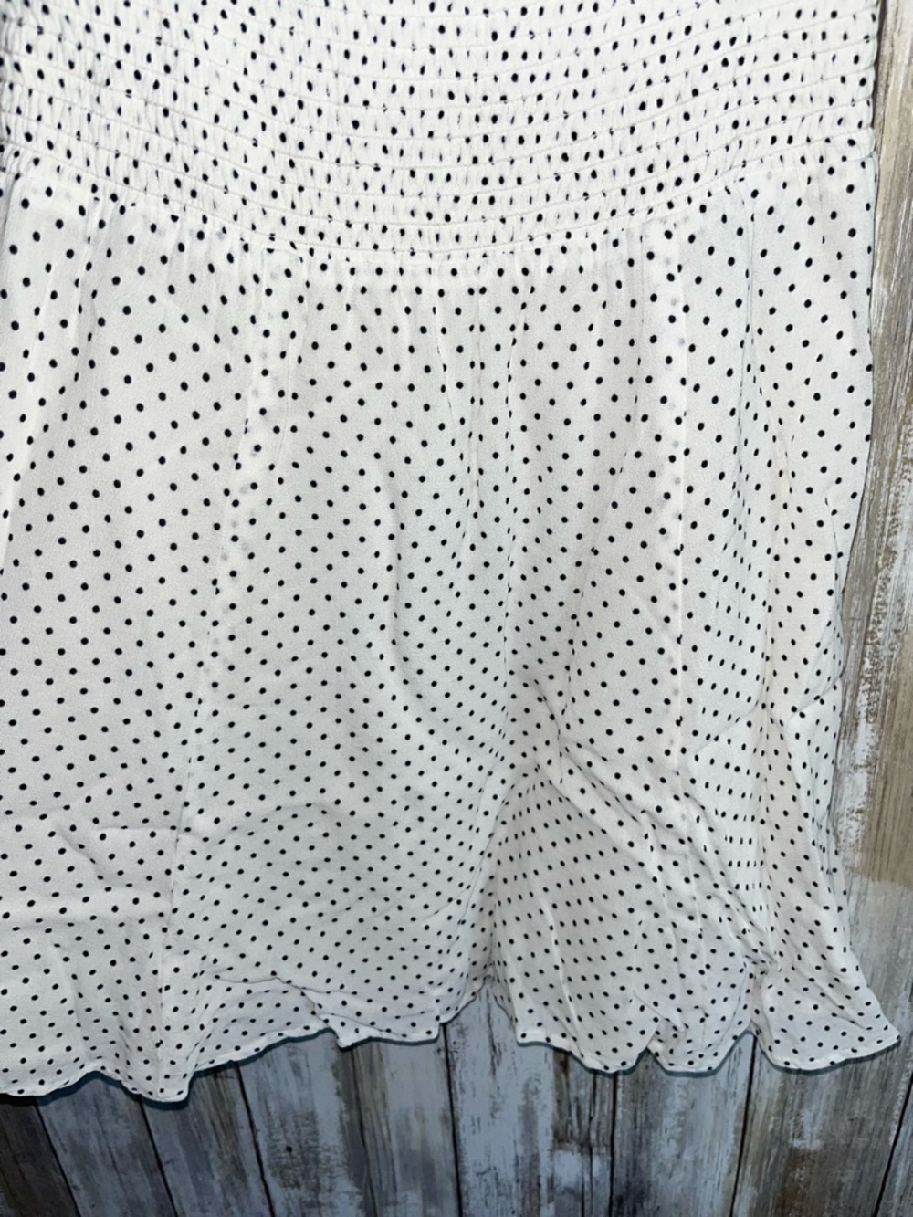 Reformation Juliette Style Polka Dot Mini Dress Smocked Puff Sleeve White S - Picture 5 of 8